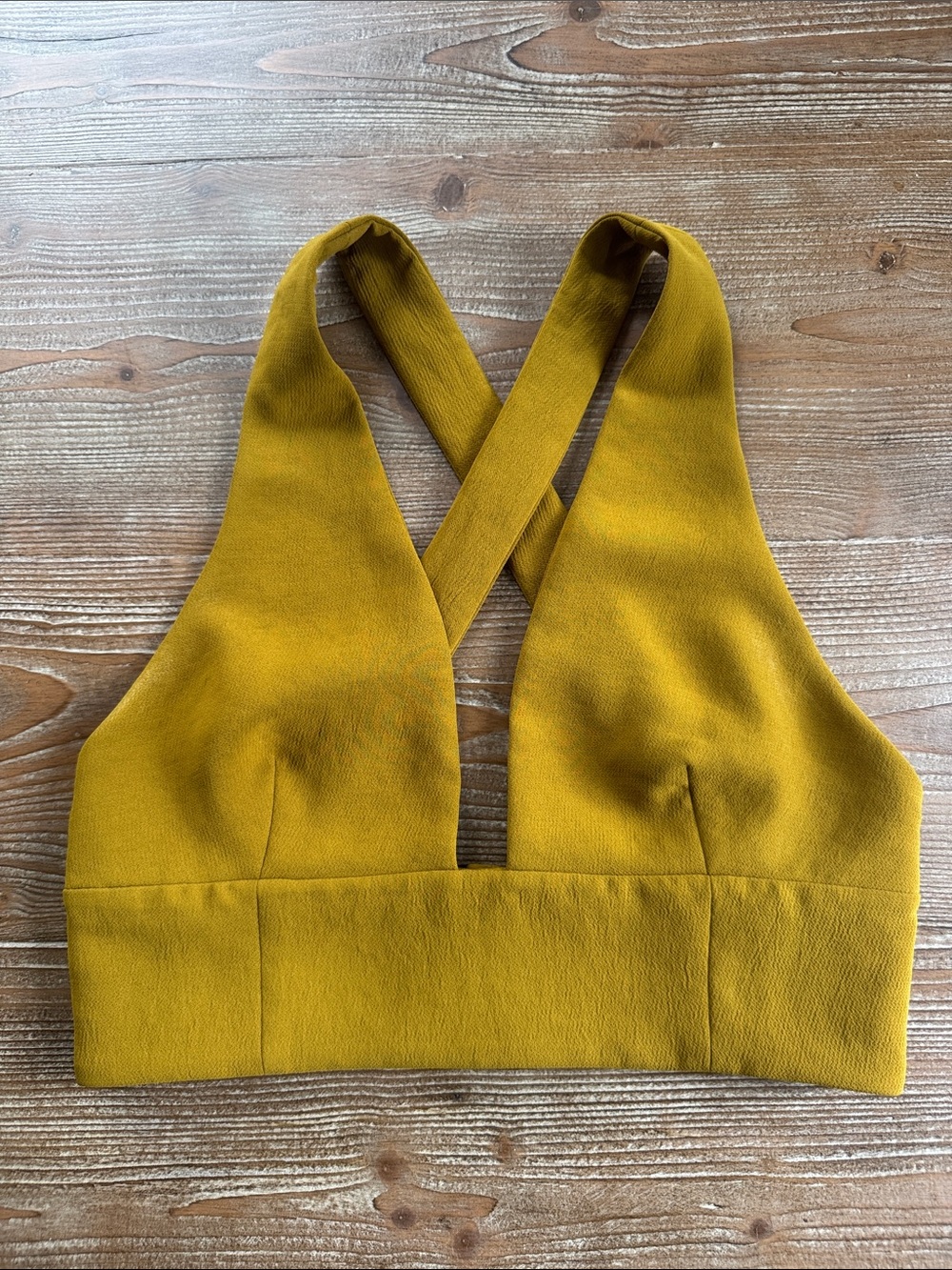 Wilfred Mustard Yellow Cropped Cross-Back Top